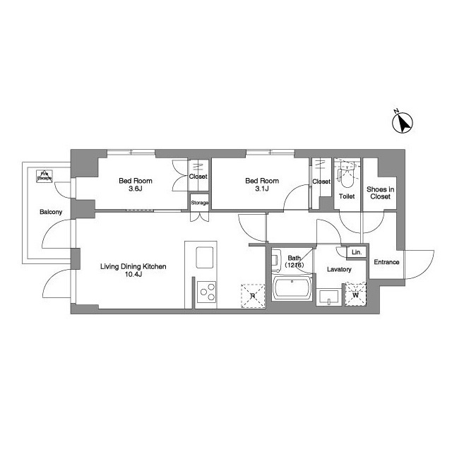 205号室 I 間取り図