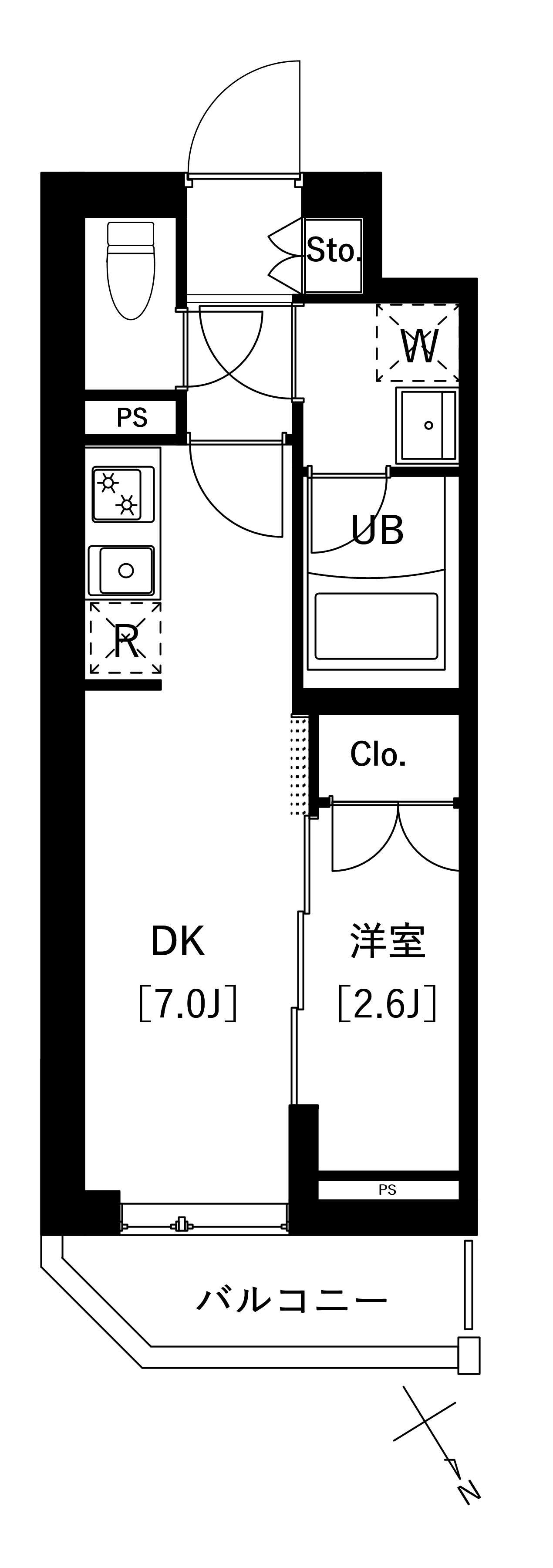 405号室 C 間取り図