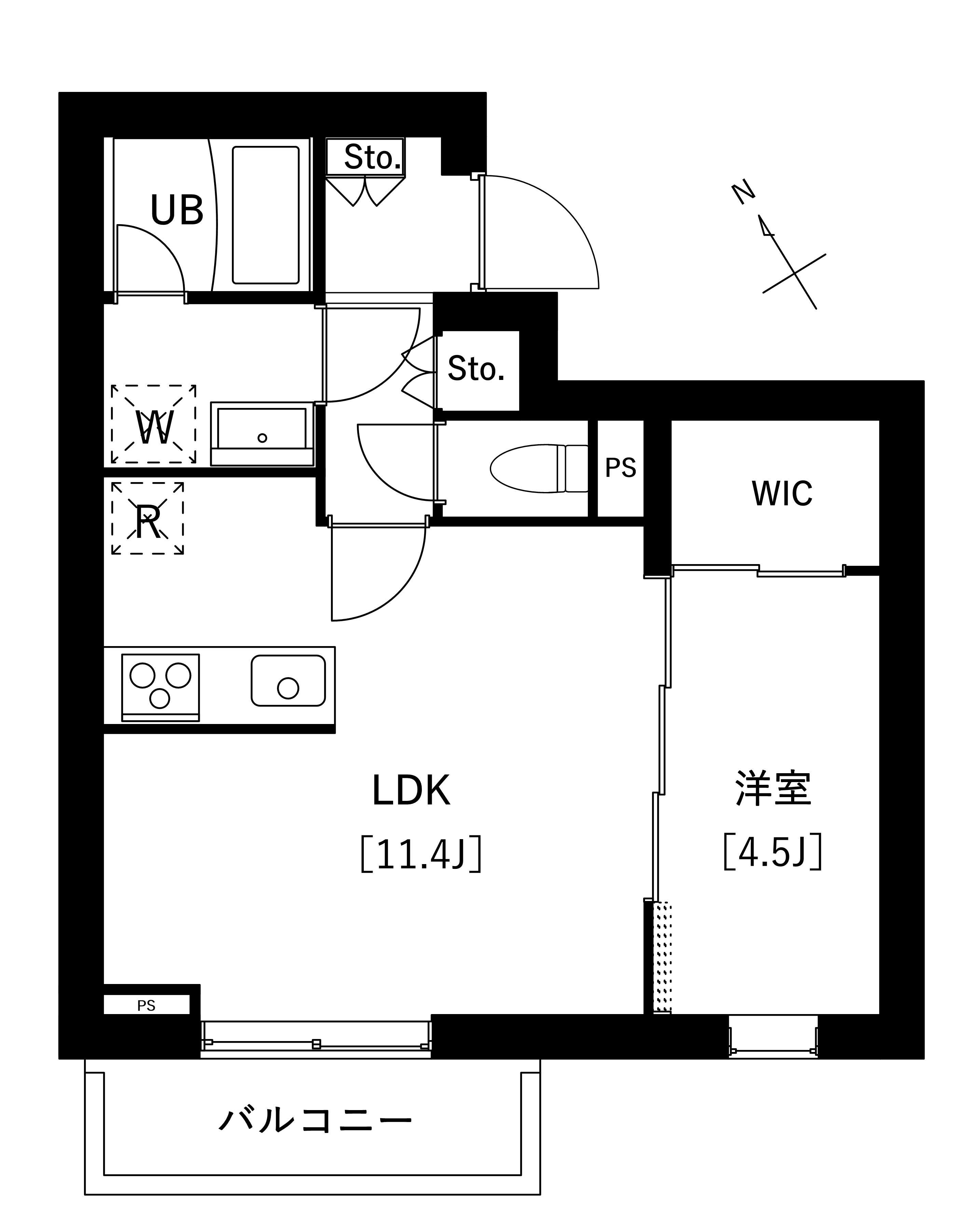 209号室 G 間取り図