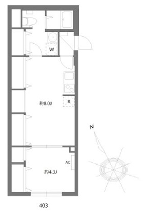 403号室 A2 間取り図