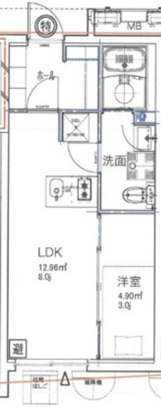 206号室 E 間取り図