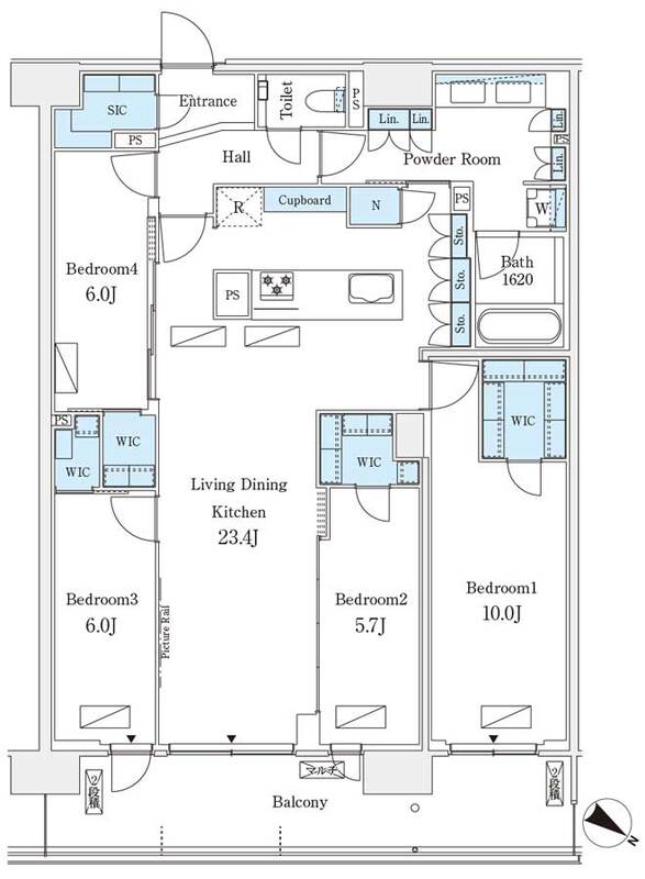1518号室 S3 間取り図